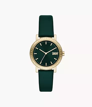 DKNY Soho D Three-Hand Green Leather Watch