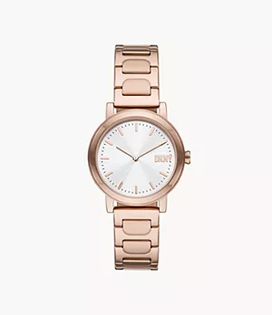 DKNY Soho D Three-Hand Rose Gold-Tone Stainless Steel Watch