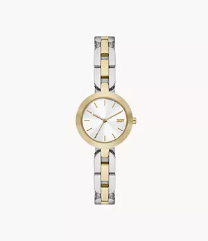 DKNY City Link Three-Hand Two-Tone Stainless Steel Watch