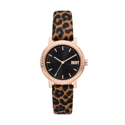 DKNY Women's Soho D Three-Hand Animal Print Leather Watch - Animal Print