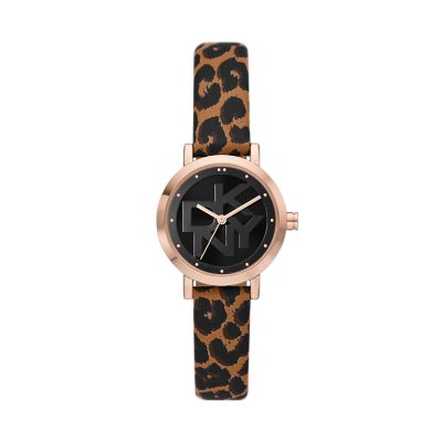 DKNY Women's Soho Three-Hand Animal Print Leather Watch - Animal Print