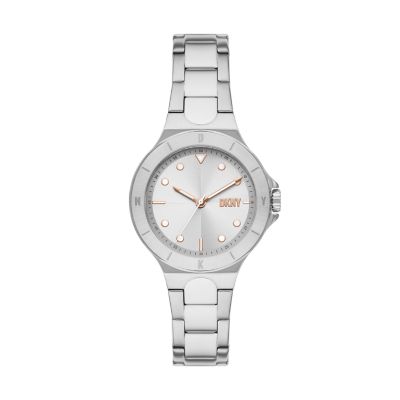 DKNY Women's Chambers Three-Hand Stainless Steel Watch - Silver