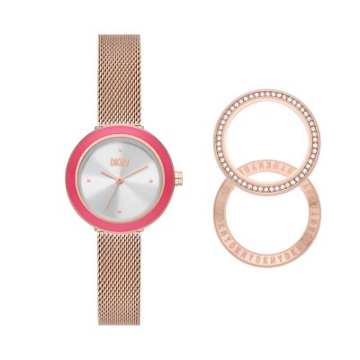 DKNY Sasha Three-Hand Watch and Toprings Set - NY2975 