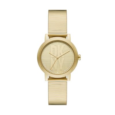 DKNY Soho D Three-Hand Gold-Tone Stainless Steel Watch - NY6651