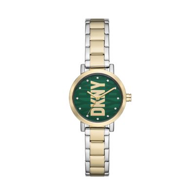 DKNY Soho Three Hand Two Tone Stainless Steel Watch