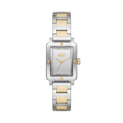 DKNY Women's City Rivet Three-Hand Two-Tone Stainless Steel Watch - Gold / Silver