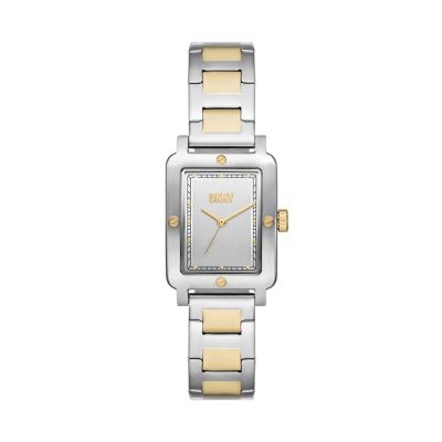 DKNY City Rivet Three-Hand Two-Tone Stainless Steel Watch - NY6677