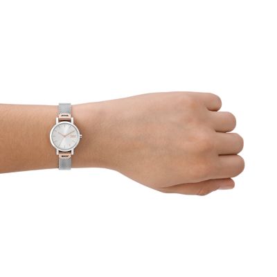 Dkny Women's Soho Silver/Steel Round Stainless Steel Watch