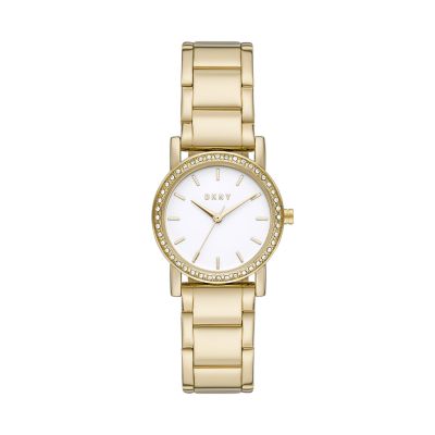 DKNY Women's Soho Three-Hand Gold-Tone Stainless Steel Watch - Gold