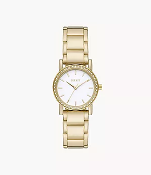 DKNY Soho Three-Hand Gold-Tone Stainless Steel Watch