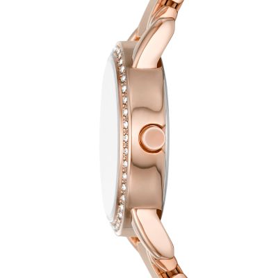 DKNY Soho Three Hand Rose Gold Tone Stainless Steel Watch NY9205 Watch Station