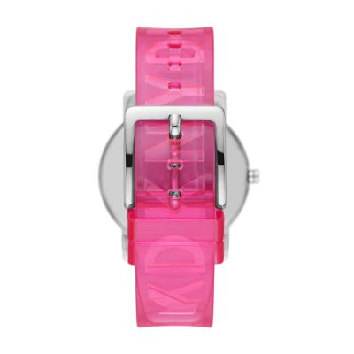 DKNY Soho Three Hand Pink Polyurethane Watch NY9207 Watch Station