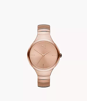 PUMA Contour Three-Hand Rose Gold-Tone Stainless Steel Watch