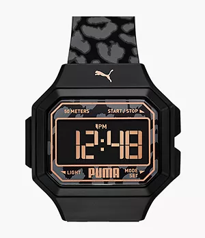 PUMA Uhr Mini Remix LCD Polyurethan Animal-Print
