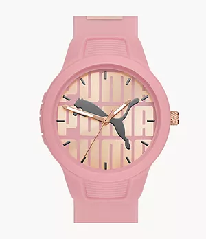 PUMA Reset V2 Three-Hand Pink Polyurethane Watch