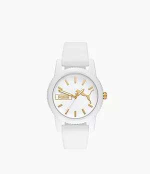 PUMA Ultrafresh Three-Hand White Silicone Watch