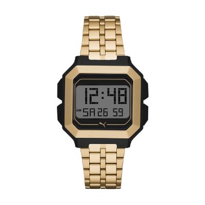 PUMA Remix LCD Gold-Tone Stainless 