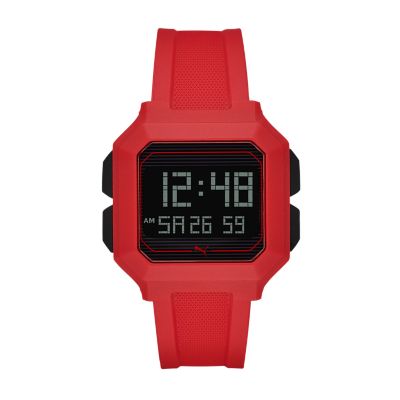 red lcd watch