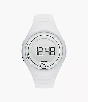 PUMA Faster LCD White Polyurethane Watch