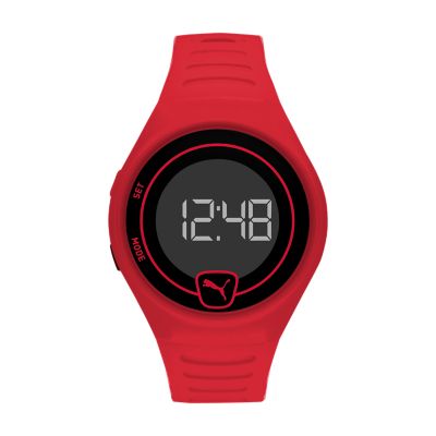 PUMA Faster LCD Red Polyurethane Watch 