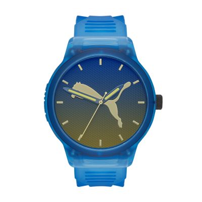 PUMA Reset V2 Three-Hand Yellow Polyurethane Watch - P5127 - Watch Station