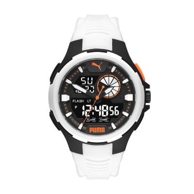 Montre PUMA Bold analogique numerique en polyurethane blanc P5061 Watch Station