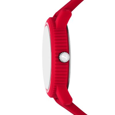PUMA Ultrafresh Three-Hand Red Silicone Watch P5083 - Station Watch 