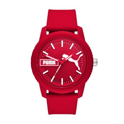 - Station Watch PUMA Silicone Watch Three-Hand Red - Ultrafresh P5083