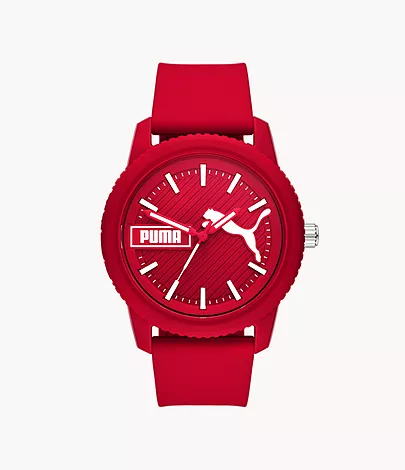 PUMA Ultrafresh Three-Hand Red Silicone Watch - P5083 - Watch Station