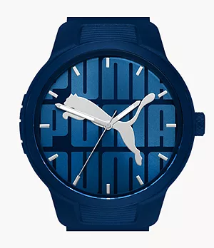PUMA Uhr Reset V2 3-Zeiger-Werk Polyurethan blau