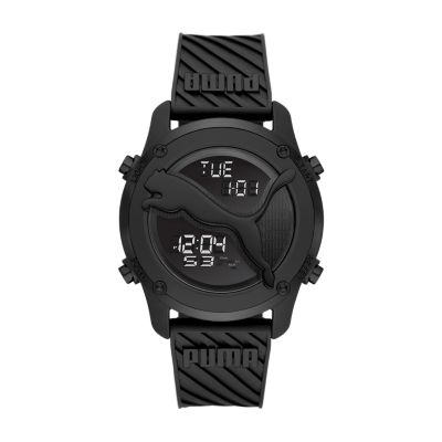 Black Cat PUMA - - Big Watch P5099 Digital Station Watch Polyurethane