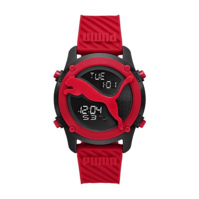 PUMA Big Cat Digital White Polyurethane Watch P5109 Watch Station