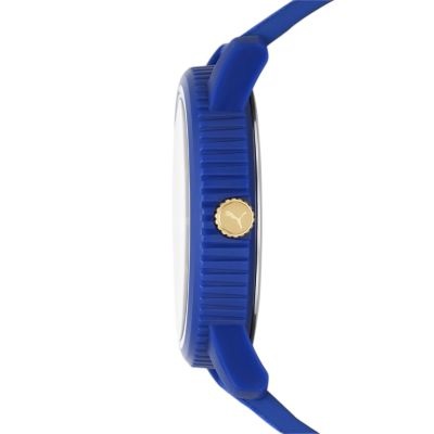 PUMA Ultrafresh Three-Hand Blue Watch Watch - Leather Station P5105 Suede 