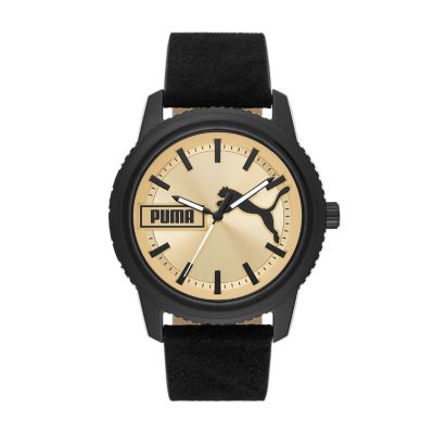 Ultrafresh Station PUMA - Black Watch Three-Hand P5106 Suede Watch - Leather