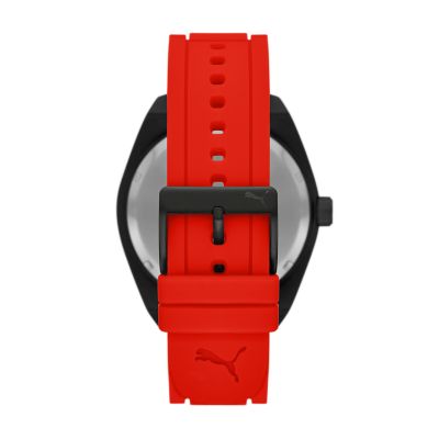 P5113 Three-Hand Watch Puma V2 - Street Red Station Date Watch - Silicone