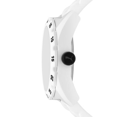 Puma Street V2 Three-Hand Date White Silicone Watch - P5114 - Watch Station
