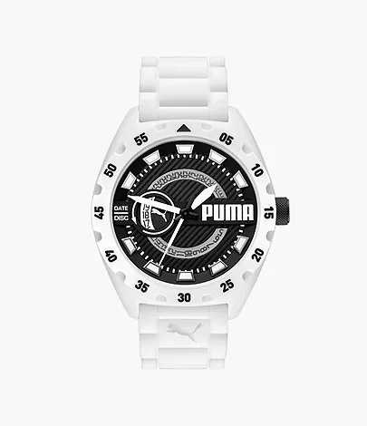 - - Puma Silicone Station White V2 Date Street Three-Hand P5114 Watch Watch
