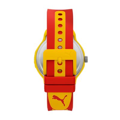 PUMA Reset V2 Three-Hand Red Polyurethane Watch - P5125 - Watch Station