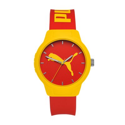 Puma yellow store analog watch