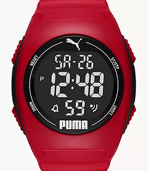 PUMA Digital Red Polyurethane Watch