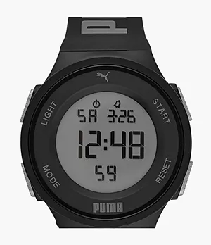 PUMA Puma 7 LCD Black Polyurethane Watch