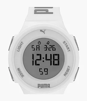 Montre LCD Puma 7 de PUMA en polyuréthane blanche
