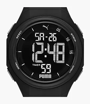 PUMA Puma 9 Digital Black and Grey Polyurethane Watch