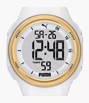 Montre Puma 9 de PUMA numérique en polyuréthane, noir et blanc