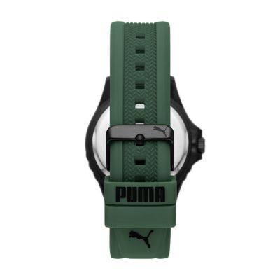 PUMA Puma 10 Three-Hand Green Silicone Watch - P6047 - Watch Station