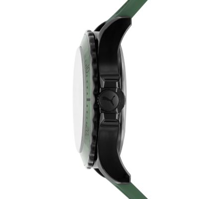 PUMA Puma 10 Three-Hand Green Silicone Watch - P6047 - Watch Station