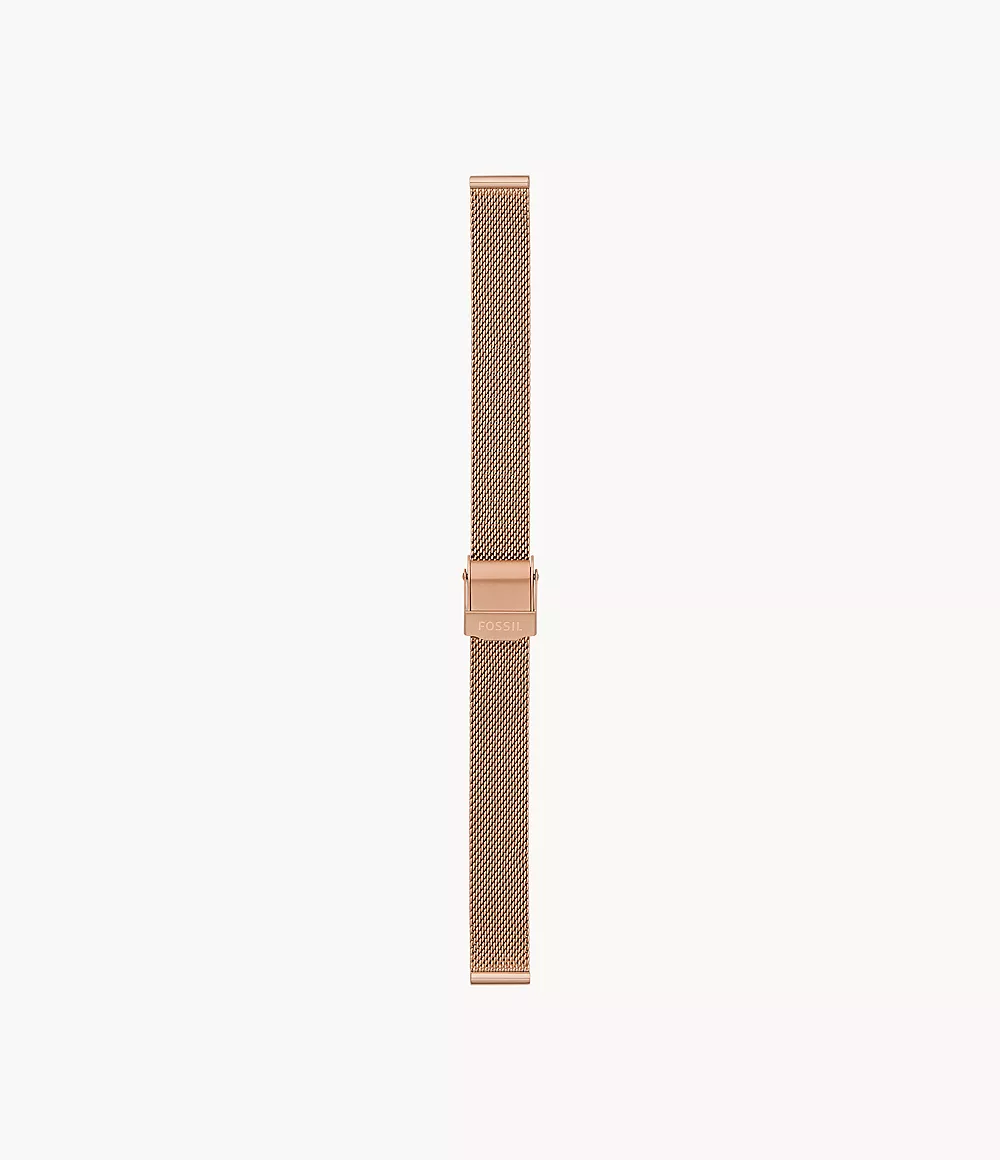 Image of 12mm Rose Gold-Tone Stainless Steel Mesh Bracelet