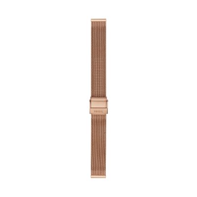 Bracelet en maille avec plaque en acier doré rose de 14 mm