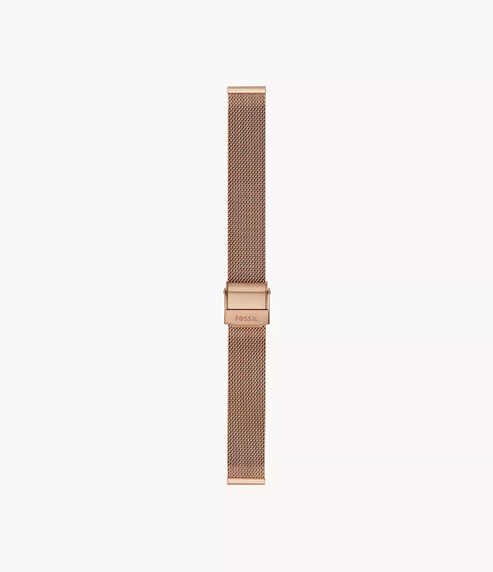 14Mm Rose Gold-Tone Stainless Steel Mesh Bracelet
