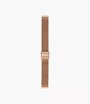 Bracelet de montre interchangeable en maille milanaise doré rose 14 mm